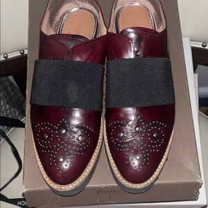 Paolo Women's Burgundy Leather Slip-On Loafers